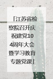 江苏省检察院召开庆祝建党104周年大会暨学习教育专题党课