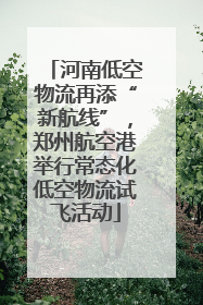 河南低空物流再添“新航线”，郑州航空港举行常态化低空物流试飞活动