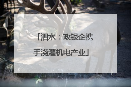 泗水：政银企携手浇灌机电产业