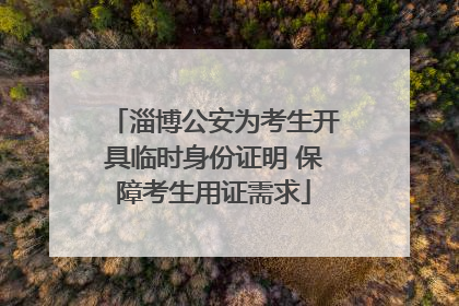 淄博公安为考生开具临时身份证明 保障考生用证需求