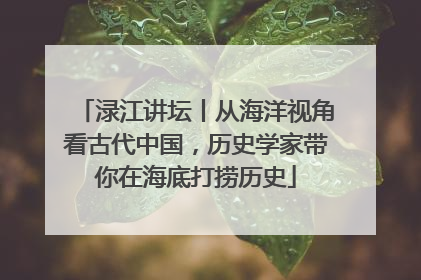 渌江讲坛丨从海洋视角看古代中国，历史学家带你在海底打捞历史