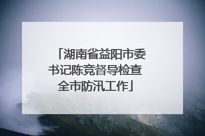 湖南省益阳市委书记陈竞督导检查全市防汛工作