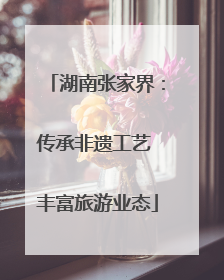 湖南张家界：传承非遗工艺 丰富旅游业态