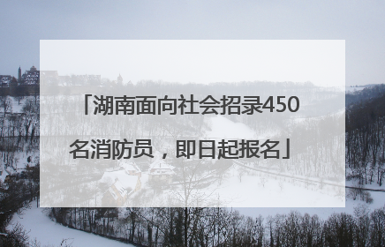 湖南面向社会招录450名消防员，即日起报名