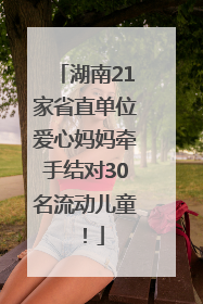 湖南21家省直单位爱心妈妈牵手结对30名流动儿童！