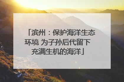 滨州：保护海洋生态环境 为子孙后代留下充满生机的海洋
