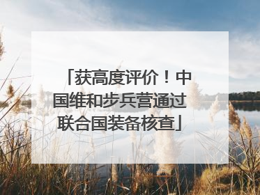 获高度评价！中国维和步兵营通过联合国装备核查