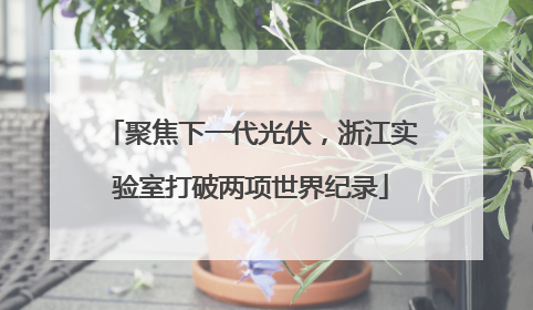 聚焦下一代光伏，浙江实验室打破两项世界纪录
