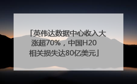英伟达数据中心收入大涨超70%，中国H20相关损失达80亿美元