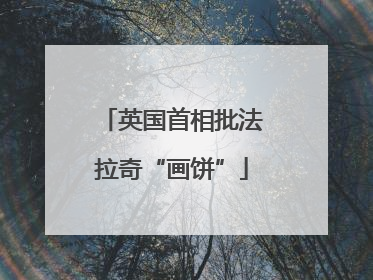 英国首相批法拉奇“画饼”