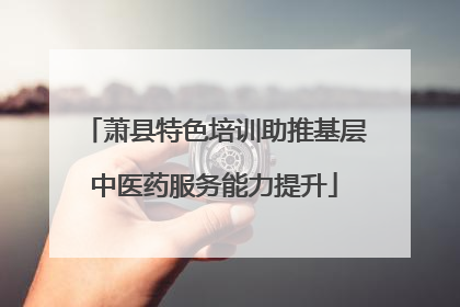 萧县特色培训助推基层中医药服务能力提升