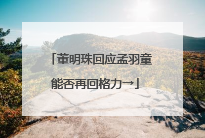 董明珠回应孟羽童能否再回格力→