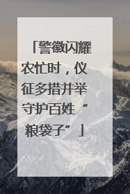 警徽闪耀农忙时，仪征多措并举守护百姓“粮袋子”