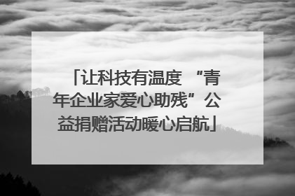 让科技有温度 “青年企业家爱心助残”公益捐赠活动暖心启航
