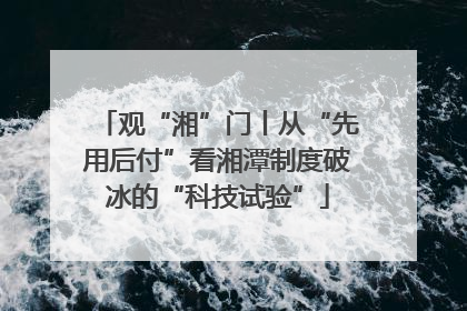 观“湘”门丨从“先用后付”看湘潭制度破冰的“科技试验”