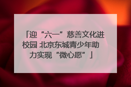 迎“六一”慈善文化进校园 北京东城青少年助力实现“微心愿”