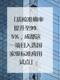 质检准确率提升至99.5%，成都这一项目入选国家级标准应用试点