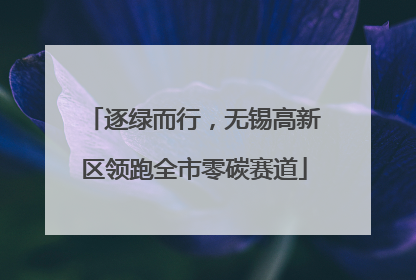 逐绿而行，无锡高新区领跑全市零碳赛道