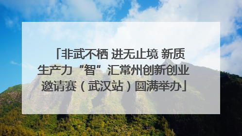非武不栖 进无止境 新质生产力“智”汇常州创新创业邀请赛（武汉站）圆满举办