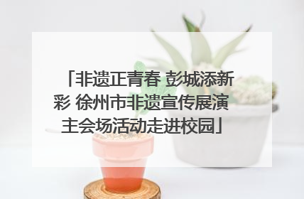 非遗正青春 彭城添新彩 徐州市非遗宣传展演主会场活动走进校园