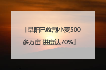 阜阳已收割小麦500多万亩 进度达70%