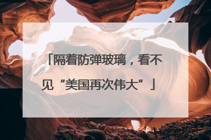 隔着防弹玻璃，看不见“美国再次伟大”