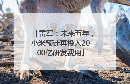 雷军：未来五年，小米预计再投入2000亿研发费用