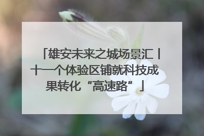 雄安未来之城场景汇丨十一个体验区铺就科技成果转化“高速路”