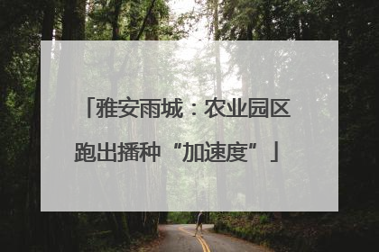 雅安雨城：农业园区跑出播种“加速度”