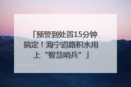 预警到处置15分钟搞定！海宁道路积水用上“智慧哨兵”