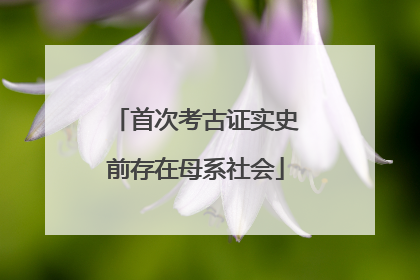 首次考古证实史前存在母系社会