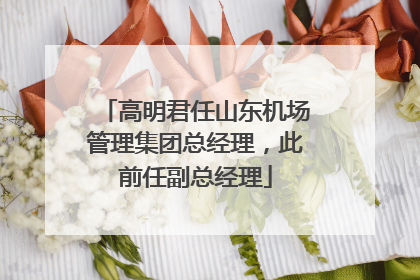 高明君任山东机场管理集团总经理，此前任副总经理