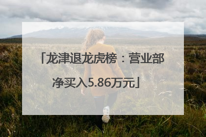 龙津退龙虎榜：营业部净买入5.86万元
