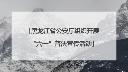 黑龙江省公安厅组织开展“六一”普法宣传活动