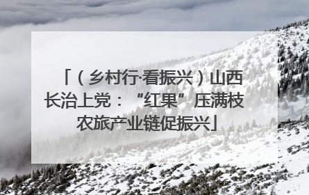 （乡村行·看振兴）山西长治上党：“红果”压满枝 农旅产业链促振兴