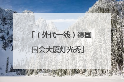 （外代一线）德国国会大厦灯光秀
