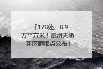 176处、6.9万平方米！德州天衢新区晒粮点公布