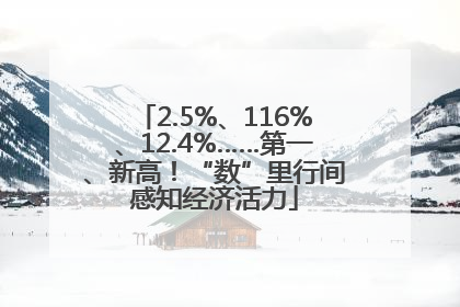 2.5%、116%、12.4%……第一、新高！“数”里行间感知经济活力
