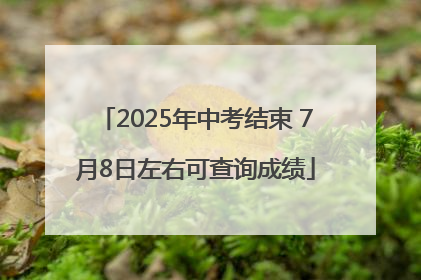2025年中考结束 7月8日左右可查询成绩