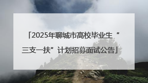 2025年聊城市高校毕业生“三支一扶”计划招募面试公告