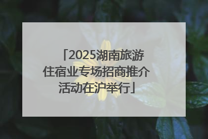 2025湖南旅游住宿业专场招商推介活动在沪举行