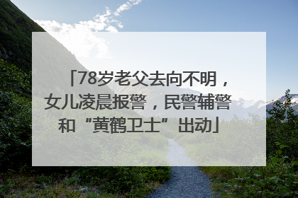 78岁老父去向不明，女儿凌晨报警，民警辅警和“黄鹤卫士”出动