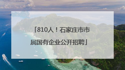 810人！石家庄市市属国有企业公开招聘